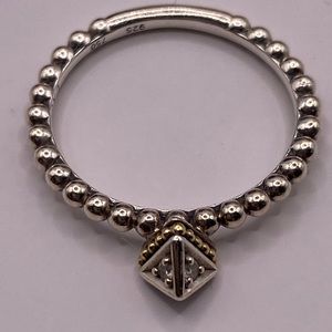 EUC LAGOS Pyramid Two-Tone Diamond Stacking Ring Size 8